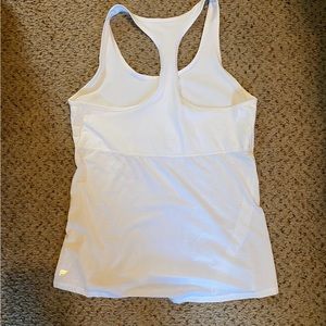 Fabletics white racer back workout tank top
